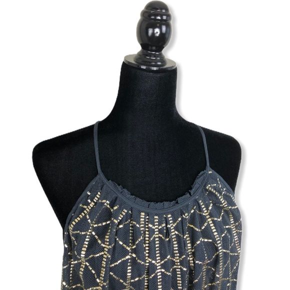 Free People Atlantis Metallic Embellished Grey Swing Crop Tank Size XS - Picture 6 of 16